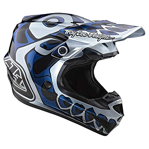 Troy Lee Designs Youth | Offroad | Motocross | SE4 Polyacrylite w/MIPS Skully Helmet (Silver, Y-Medium)