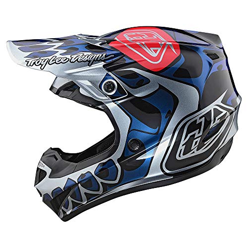 Troy Lee Designs Youth | Offroad | Motocross | SE4 Polyacrylite w/MIPS Skully Helmet (Silver, Y-Medium)