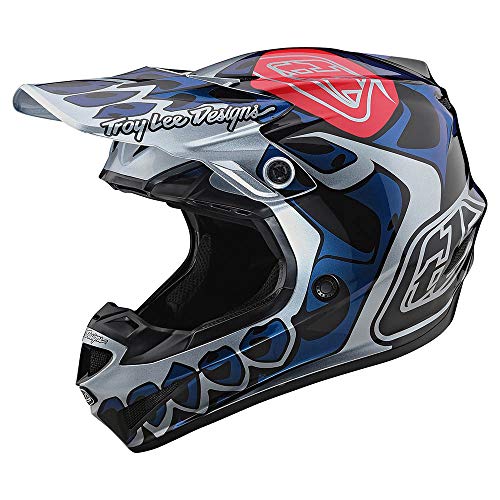 Troy Lee Designs Youth | Offroad | Motocross | SE4 Polyacrylite w/MIPS Skully Helmet (Silver, Y-Medium)