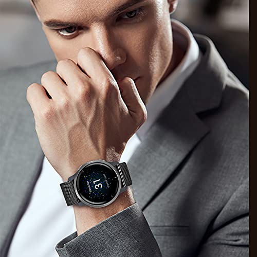 TRUMiRR Compatible con Garmin Venu 2 Correa de Reloj, 22MM Banda de Reloj Tejida de Acero Inoxidable para Garmin Vivoactive 4 45mm/Venu 2 45mm Smartwatch