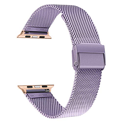 TRUMiRR Correa de Reloj Compatible con 40mm 38mm Apple Watch Hombres Mujeres, Correa de Reloj de Acero Inoxidable Pulsera de Malla Tejida con Pulsera para iWatch Apple Watch SE Series 6 5 4 3 2 1