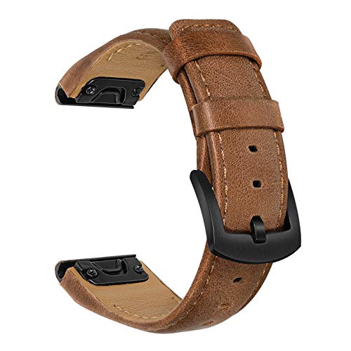 TRUMiRR Reemplazo para Fenix 6S/5S Correa de Reloj, 20mm Correa de Reloj Easy Fit de liberación rápida Correa de Cuero de Vaca Genuina para Garmin Fenix 6S Pro/Pro Solar/Sapphire/5S Plux/5S Sapphire