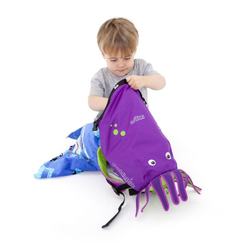 Trunki PaddlePak - Mochila infantil impermeable para piscina y gimnasio, Violeta, 37 x 29 x 17 cm