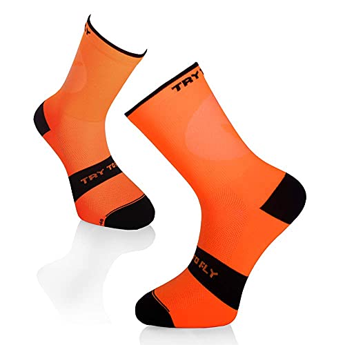 Try To Fly Calcetines de ciclismo para hombre naranja 39-42