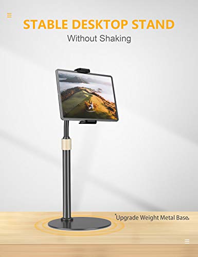 TRYONE Soporte Tablet, Multiángulo Soporte Tablet - Altura Ajustable, Rotación de 360 Grados, con Clip Retráctil y Brazo Flexible para iPad, Switch, Samsung, Todos Los Teléfonos y Tablets de 12-28cm