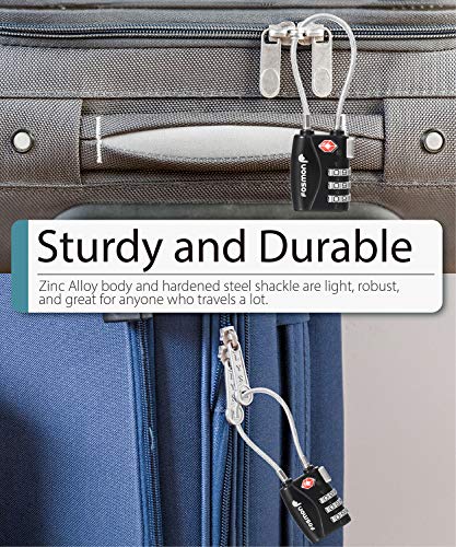 TSA Aprobado candados para el Equipaje, Fosmon Códigos de candado de combinación de 3 dígitos para el Bolso del Recorrido, el Caso del Juego, los armarios, el Gym, Las cerraduras de la Bici o el Otro