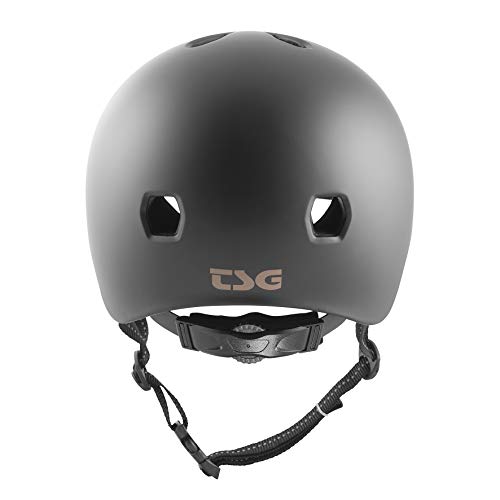 TSG Meta Solid Color – Casco Semi-Integral, Verano, Unisex, Color Negro Satinado, tamaño Small/Medium