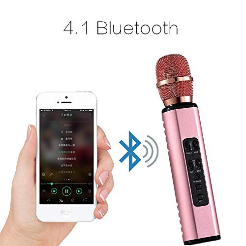 TT GO Actualice el Sistema inalámbrico de Altavoces de micrófono Bluetooth para niños y Adultos, Sistema de Karaoke portátil con batería de Gran Capacidad de 2000mAh, cumpleaños,Rosado