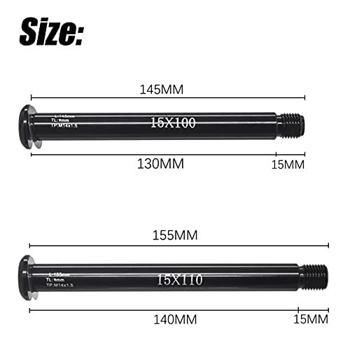TTSJSM Eje Horquilla Delantera Bicicleta MTB Fork 15x100 15x110mm a través de Accesorios de Palanca del Eje Eje Pasante De La Bicicleta (Color : Fox QR15x100mm)