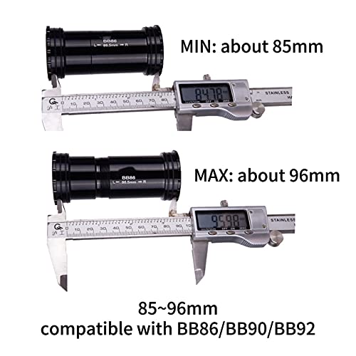TTSJSM Eje Pedalier,Pedalier Bicicleta Fit Soportes Inferiores Bloqueo de Rosca Cerámica Bicicleta de montaña Bicicleta de la Carretera para Piezas 24 mm Crankset Chainset (Color : BB86 24 BK)
