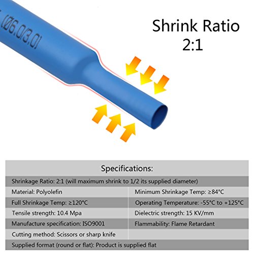 Tubo Termorretráctil 750 Piezas,Preciva 2: 1 Poliolefina Tubo Termoretráctil Envoltura de Alambre 5 Color 12 Tamaño para Protección el cable,Prevenir la corrosión del metal,etc