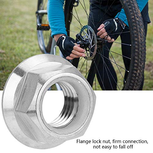 Tuerca de brida de bicicleta, M5 M6 M8 M10 M14 Tuercas de tornillo de eje de cubo de bicicleta para rueda de bicicleta(M10x1.25)