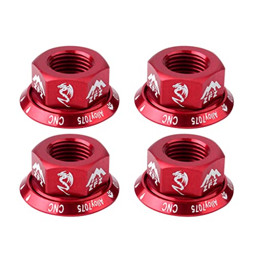 Tuercas De Rueda De Pista Duradera De 4 Piezas Bicicleta BMX Fixie M10 Tornillo De Eje Para Buje Trasero - Rojo