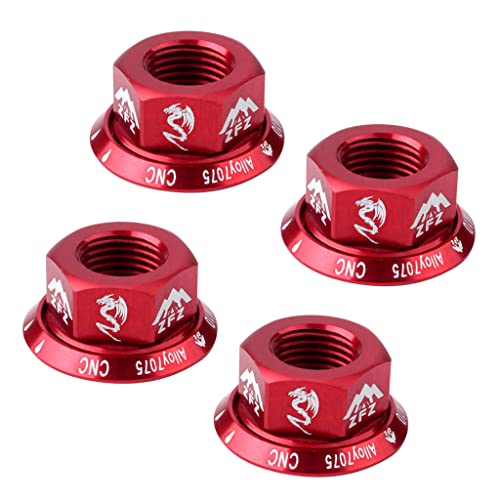 Tuercas De Rueda De Pista Duradera De 4 Piezas Bicicleta BMX Fixie M10 Tornillo De Eje Para Buje Trasero - Rojo