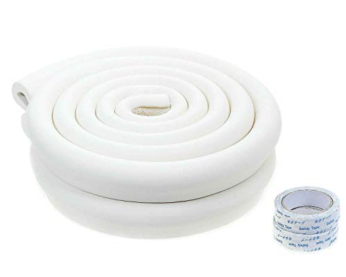 TUKA 4 Metros Protector Borde Anti-Golpe, Forma de U Espuma, anticolisión Tira para Seguridad Bebés y niños, Suave Protectores para Borde de Mesa de Vidrio, 2X 2M, Off Blanco, TKD7003 Off-White