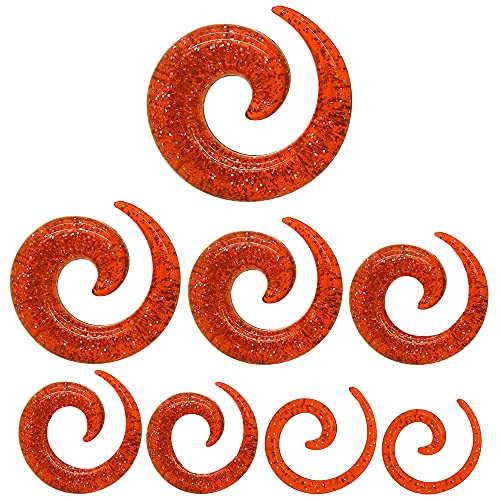 Tumundo Espirales 8 Piezas Conjunto Espiral Estiramiento Caracol Plástico Acrílico Brillo Piercing Oreja, variante:naranja