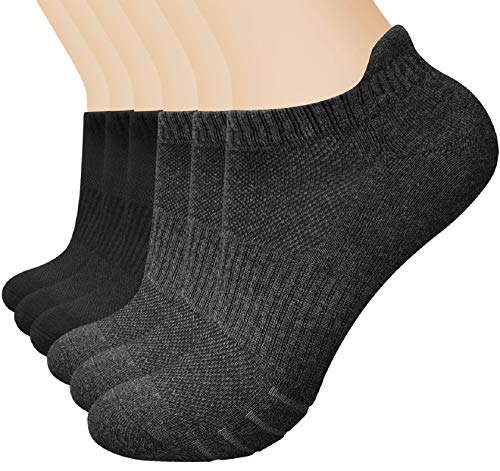 Tuopuda 6 Pares Calcetines Running Deportivos Hombres Mujer Invisibles Cortos Tobilleros Calcetines Unisex Adulto para Trekking Camping Ciclismo Tenis Transpirable Antideslizante Anti-ampollas