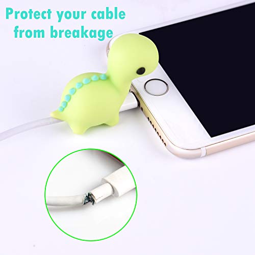 TUPARKA 18 Pcs Protector de Cable de Cargador,Cable USB Lightning, Fish Dinosaur Animals Protector de Cable para iPhone iPad,Todos los Móviles