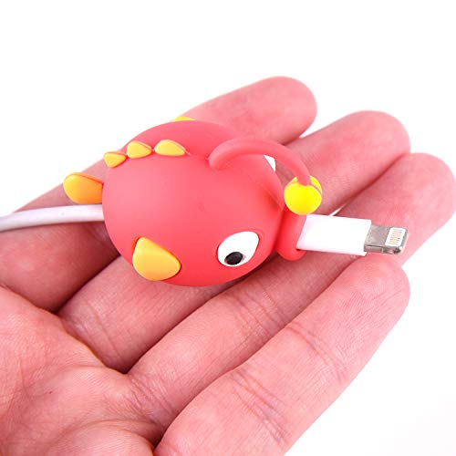 TUPARKA 18 Pcs Protector de Cable de Cargador,Cable USB Lightning, Fish Dinosaur Animals Protector de Cable para iPhone iPad,Todos los Móviles