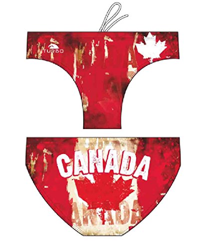 Turbo Bañador Hombre Canada para Pelotas de Agua Natación Triatlón, Rojo