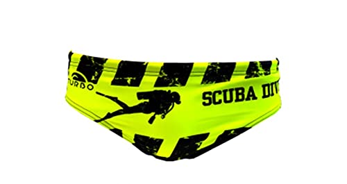 Turbo - Bañador Slip Scuba Diver de Waterpolo Competicion Natación y Triatlón Patrón de Ajuste cómodo (L/34)