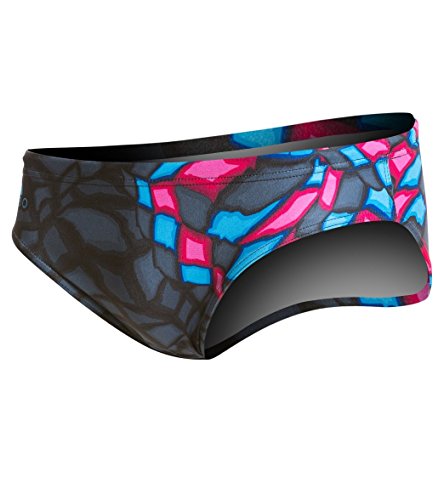 Turbo - Bañador Swimming Crystal Gris/Negro Slip de Competicion Natación y Triatlon (L/36)