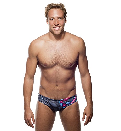 Turbo - Bañador Swimming Crystal Gris/Negro Slip de Competicion Natación y Triatlon (L/36)