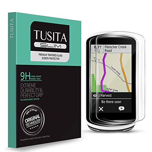 TUSITA [2 Piezas] HD Protector Pantalla Compatible con Garmin Edge 1030 Plus - 0.33mm Cristal Templado Ultrafino Vidrio, Ultraresistente 9H Dureza - Accesorios para Computadora GPS
