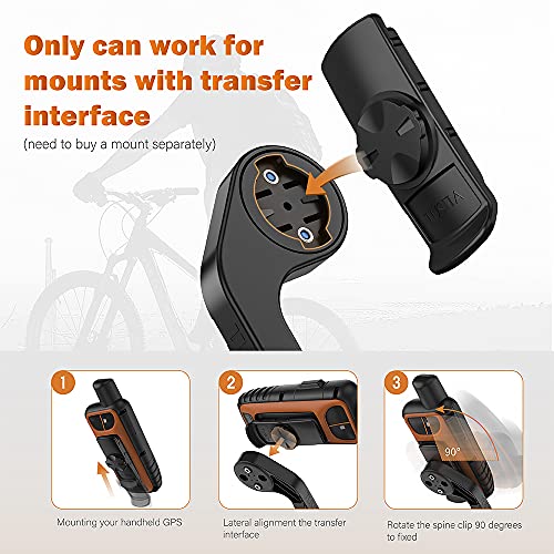 TUSITA [2 Piezas Mounts Soporte Adapter Compatible con Garmin inReach, eTrex, GPSMAP, Oregon, Alpha, Rino Serie - La Sustitución del Soporte del Sostenedor De La Bicicleta De Navegación GPS Soporte