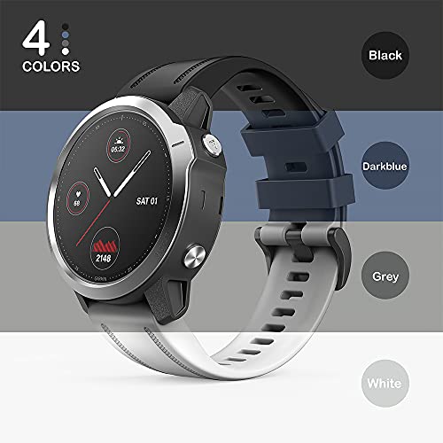 TUSITA [4 Piezas] QuickFit 20mm Correa Compatible con Garmin Fenix 5S/ 5S Plus, 6S/ 6S Pro, D2 Delta S, Descent Mk2S - Banda de Silicona de Repuesto - Accesorios para Relojes Inteligente