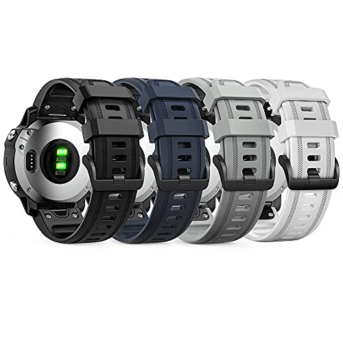 TUSITA [4 Piezas] QuickFit 20mm Correa Compatible con Garmin Fenix 5S/ 5S Plus, 6S/ 6S Pro, D2 Delta S, Descent Mk2S - Banda de Silicona de Repuesto - Accesorios para Relojes Inteligente