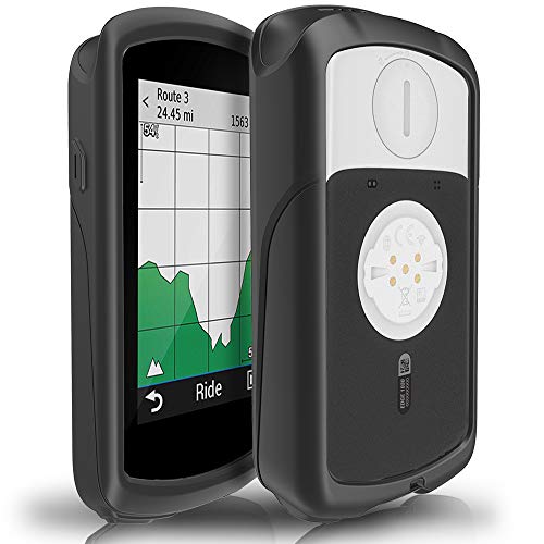 Accesorios para computadora con GPS Protectora de Silicona Skin Negro TUSITA Funda para Garmin Edge 130