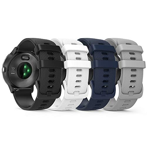 TUSITA Liberación Rápida Correa 20mm Para Garmin Approach S40,Forerunner 245 645,Venu Sq,Vivoactive 3,Vivomove 3 HR Luxe Style,D2 Air,Galaxy Watch,Huawei GT2 42mm - Reloje Inteligente Silicona Banda