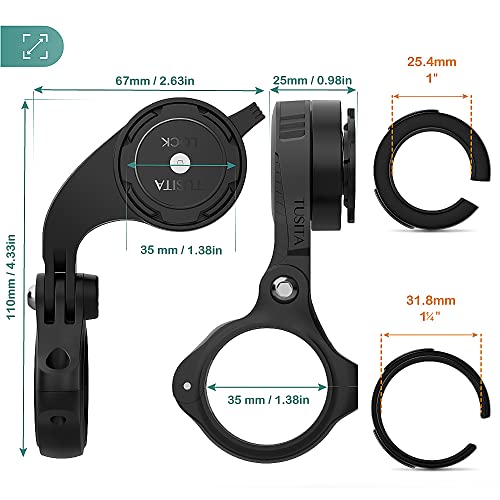 TUSITA MTB Soporte de Bicicleta para Celulares - Bicicleta Manillar de Ciclismo 25,4mm 31,8mm Bracket Quad Tab Twist Lock Cradle Holder - Bicicleta Mount Road MTB Accesorios