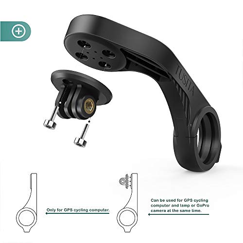 TUSITA Soporte Frontal Exterior Compatible con Garmin Bicicleta GPS, XOSS G/G+, iGPSPORT GPS - Bicicleta out Front Combo Manillar de Ciclismo 25,4mm 31,8mm - Bicicleta Mount Road MTB Accesorios