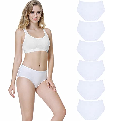 TUUHAW Bragas de Algodon Mujer Braguitas Culottes Cómodo Pantalones-Blanco-2XL