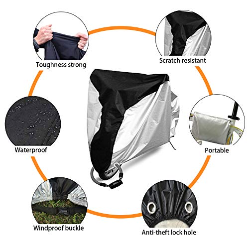 TWBEST Funda Bicicleta，Funda Bicicleta Oxterior Impermeable 2 Bicis - 190T de Nylon Cubierta Protector al Aire Libre contra Lluvia Sol Polvo para Montaña Carretera Bicicletas