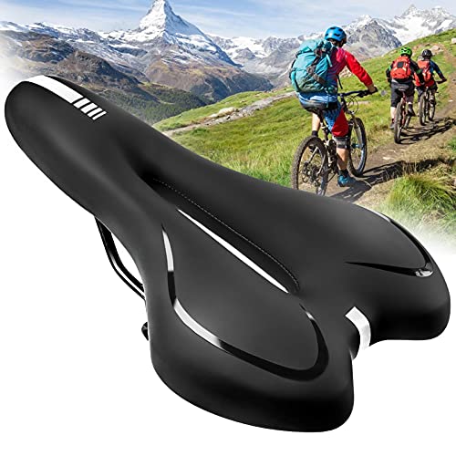 TWBEST Sillín Bicicleta, Sillín de Bici de Gel, Sillin Bicicleta Montaña, Cojín de Asiento de Bici de Gel Ergonómico y Cómodo, Impermeable y Transpirable para MTB,Bicicleta de Carretera