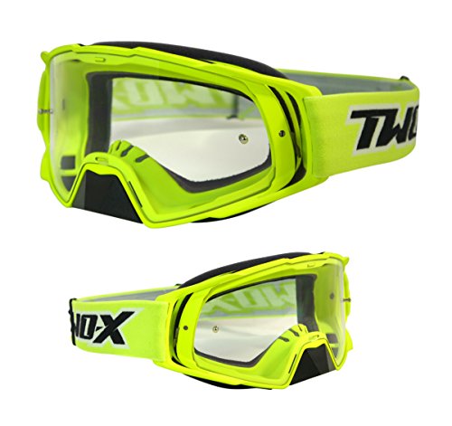 TWO-X – Gafas de cross Rocket, cristal de reflejo de iridio - Gafas MX, protección de nariz para motocross. Gafas de espejo Enduro. Gafas protectoras para moto, antiarañazos