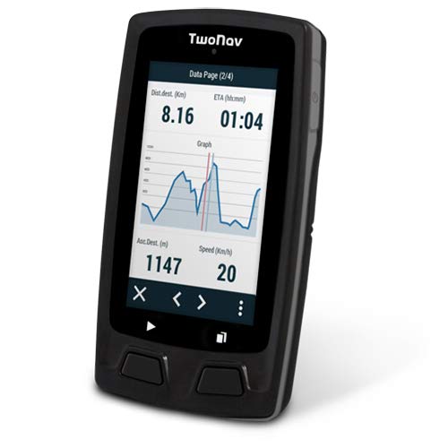 TwoNav - Velo Mountain GPS para Ciclismo de Montaña con Pantalla de 3, Compacto Ligero y Resistente, Color Gris + Soporte Potencia, Brazo y Mapa Topográfico