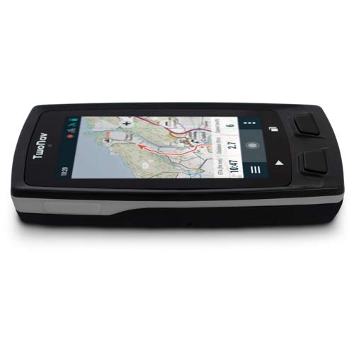 TwoNav - Velo Mountain GPS para Ciclismo de Montaña con Pantalla de 3, Compacto Ligero y Resistente, Color Gris + Soporte Potencia, Brazo y Mapa Topográfico