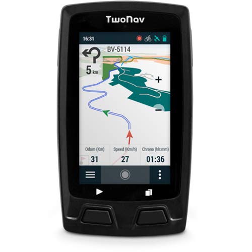 TwoNav - Velo Mountain GPS para Ciclismo de Montaña con Pantalla de 3, Compacto Ligero y Resistente, Color Gris + Soporte Potencia, Brazo y Mapa Topográfico