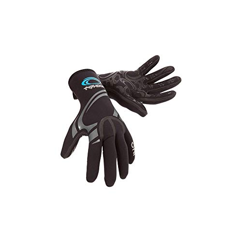 Typhoon Neopreno Neopreno Kona 1.5MM GBS Guantes Negros - Estiramiento fácil - Neopreno Super Stretch T - Costuras Selladas encoladas