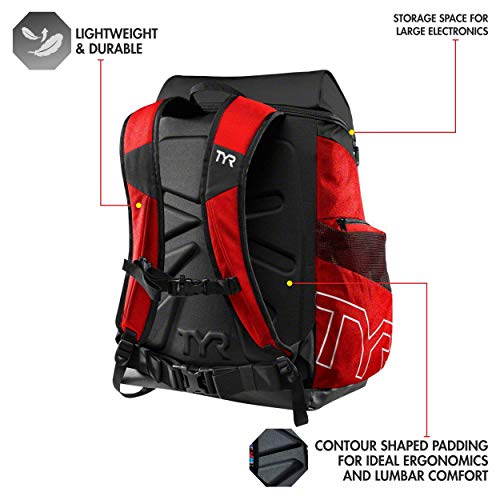 TYR Alliance 45L Mochila, Unisex Adulto, Rojo/Negro, Talla Única