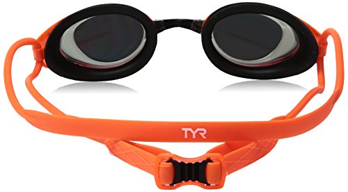 TYR Blackhawk Racing - Gafas de natación unisex para adultos, polarizadas, de perfil bajo, color plateado, naranja, negro, tamaño mediano