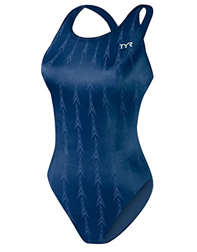 TYR Fusion 2 Aerofit - Bañador para Mujer, Mujer, Bañador de competición Femenina Aprobado por Fina, EAFUS6A 401 26, Azul Marino, 26