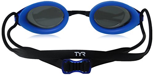 TYR - Gafas de natación con Espejo de Perfil bajo, Unisex Adulto, Color Silver/Blue/Black, tamaño Medium