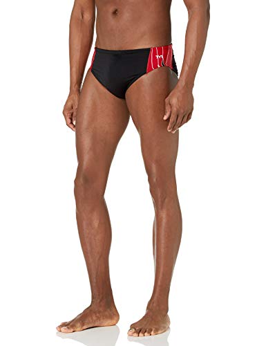 TYR Sport Phoenix Splice Racer - Bañador para Hombre, Hombre, RPX7A, Negro/Rojo, 34