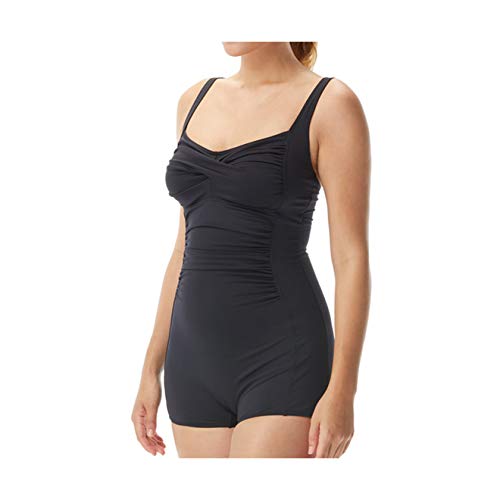 TYRAY|#TYR - Bañador para Mujer con Soporte, Entero para Piscina con pantalón, Estructura Interna y Copas extraíbles, Mujer, TTBJSO7A 001 8/34, Negro, 8/34