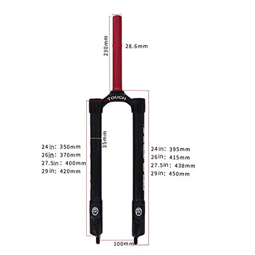 TYXTYX Horquilla de suspensión de Bicicleta MTB 24 26 27,5 29 Pulgadas Horquilla de Bicicleta de Carbono 3K Tubo Recto 1-1/8"Freno de Disco 700g